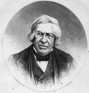 Porträt von Jules Michelet (1798-1874), französischer Historiker und Schriftsteller. Gravur in „Le Monde Illustré“ Nr. 879 vom 14. Februar 1874.