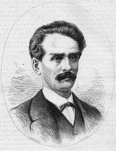 Porträt von Jules Poncet (1838-1873), französischer Entdecker, Bruder von Ambroise Poncet. Gravur in "Le Monde Illustré" Nr. 872 vom 27. Dezember 1873 von French School