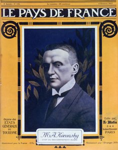 Porträt von Kerensky, Titelbild der französischen Zeitschrift Le Pays de France, 4. Oktober 1917 von French School