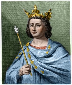 Porträt von Ludwig X. der Zänker (1289 - 1316), König von Frankreich - in „Histoire des Français“ von Lavallée, Gravur, undatiert. von French School