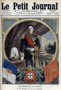 Porträt von Manuel II., König von Portugal (1889-1932) während seines Besuchs in Paris - „Le Petit Journal“ vom 5. Dezember von French School