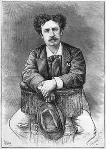 Porträt von Mariano Fortuny (1838-1874), spanischer Maler. Gravur in „Le Monde Illustré“ Nr. 921 vom 5. Dezember 1874. von French School