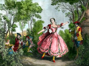 Porträt von Marie Anne de Cupius de Camargo, genannt La Camargo, Tänzerin von French School