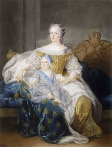 Porträt von Maria Leszczynska und dem Delfin
