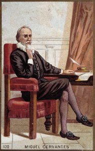 Porträt von Miguel Cervantes (1547-1616), spanischer Schriftsteller. von French School