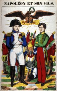 Porträt von Napoleon I und seinem Sohn, Napoleon II. Bild von Epinal