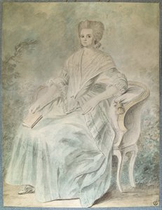 Porträt von Olympe de Gouges (Witwe Aubry, auch bekannt als Marie Gouze) (Madame Aubry) (1748-1793) Feministin, Politikerin und Schriftstellerin. Anonyme Aquarellmalerei. 18. Jahrhundert Paris, Louvre Museum von French School