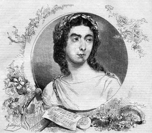 Porträt von Pauline Viardot (1821-1910), französische Sängerin, in der Oper „Orphee“ von Christoph Willibald von Gluck (1714-1787). Gravur in „Le Monde Illustré“ Nr. 137 vom 26. November