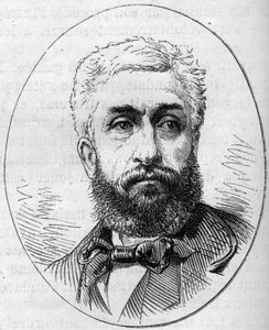 Porträt von Philippe Rousseau (1816-1888), französischer Maler. Gravur in „Le Monde Illustré“ Nr. 890 vom 2. Mai 1874