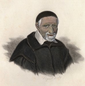 Porträt von Saint Vincent de Paul (1581-1660), französischer Priester und Almosenier. in „Porträts der nützlichen Männer“ von French School