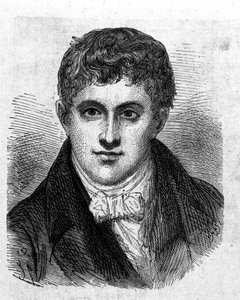 Porträt von Sir Humphry Davy (1778 - 1829), britischer Chemiker und Physiker - im „Album der Wissenschaft; berühmte Wissenschaftler; Große Entdeckungen“ 1896 von French School