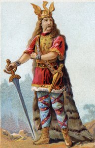 Porträt von Vercingetorix (72-46 v. Chr.), König der Gallier. Chromolithographie um 1890.