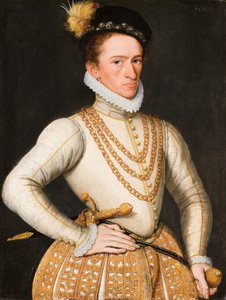 Porträt eines unbekannten französischen Edelmanns, 1560-9 von French School