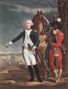 Porträt des Marquis de La Fayette mit einem Adjutanten während des Amerikanischen Unabhängigkeitskrieges