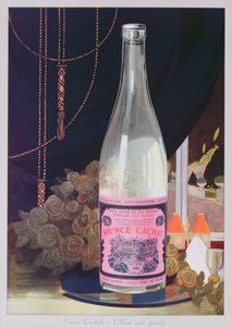 Postkarte zur Werbung für Evian-Wasser aus der Quelle Cachat, 1906