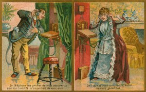 Postkarte mit Telefon von French School