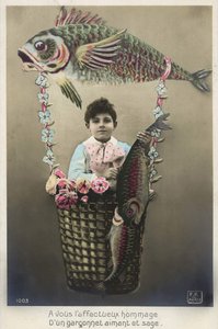 Postkarte vom 1. April, frühes 20. Jahrhundert von French School