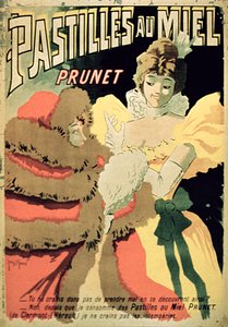 Plakat für Honigpastillen von Prunet, Paris