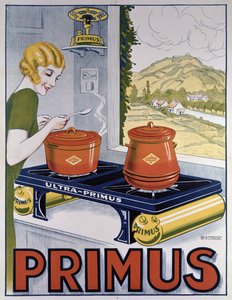 Plakat für den Primus-Herd, gedruckt von Dampenon & Elarue
