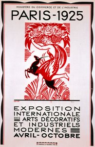 Plakat für die Internationale Ausstellung für moderne dekorative und industrielle Kunst, Paris
