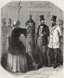Posten: neuer Briefkasten - Gravur in „Tableau-de-Paris“ von Edmond Texier 1852