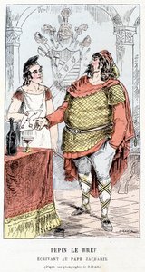 Pépin der Kurze schreibt an Papst Zacharias - in „Histoire de France Tintamarresque“ von Touchatout