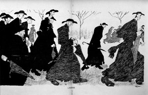 Priester in Säulen fliehen (Trennung von Kirche und Staat) - in "The Witness" vom 29/12/1906 von French School