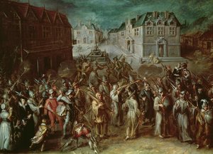 Prozession der Heiligen Liga im Jahr 1590 von French School