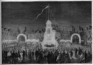 Öffentliche Beleuchtungen und Tänze zum Fest des 15. August. Abbeville, Somme (80)