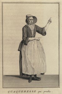 Quäkerin predigt (Stich) von French School