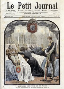 Königin von Portugal Amelie am Sterbebett ihres Mannes und Sohnes