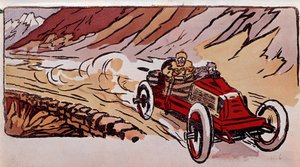 Rennen zwischen Paris und Wien: Ein Renault-Auto stellte den Geschwindigkeitsrekord in 15 Stunden 46 Minuten und 41 Sekunden für eine Strecke von 1419 Kilometern auf