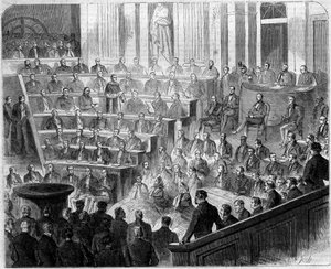 Empfang von Henri Lacordaire (1802-1861), französischer Priester und Dominikaner, an der Académie Française, 24. Januar von French School