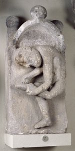 Relief, das einen Mann zeigt, der einen Dorn aus seinem Fuß entfernt von French School