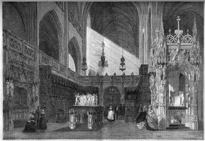 Religiöse Architektur: Ansicht des Chors der Kirche (1513-1532) von Brou, Ain (01) von French School