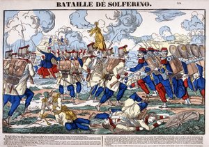 Darstellung der Schlacht von Solferino, 24. Juni von French School