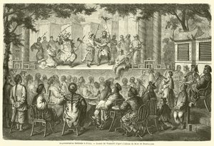 Theateraufführung in Peking (Gravur)