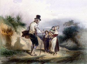 Reproduktion eines Gemäldes von Grenier von French School