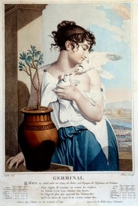 Republikanischer Kalender: Germinal des Jahres II (21. März). Gravur von Tresca nach Laffitte