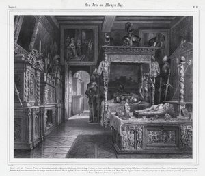 Zimmer im Hotel de Cluny, Paris, wo Maria Tudor ihre Trauerzeit 1515 nach dem Tod ihres Mannes, König Ludwig XII. von Frankreich, verbrachte