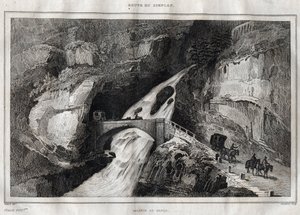 Route du Simplon - Gravur aus „Picturesque Italy“ von M. de Norvins, Ch. Nodier 1834-1836. von French School