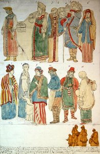 Russische Kostüme, um 1792 von French School
