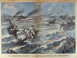 Russisches Seedesaster während der Schlacht von Tsushima, Illustration aus Le Petit Parisien