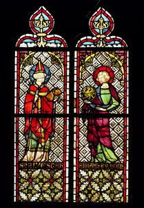 SS. Silvester und Johannes der Evangelist, aus der Kollegiatkirche Unserer Lieben Frau von der Himmelfahrt in Romont, um 1330