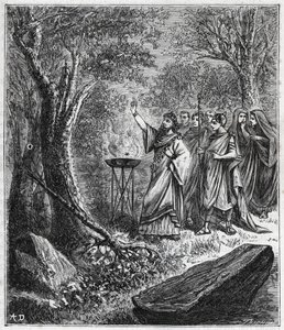 STRUFERTARI (Fest im antiken Rom zur Reinigung der verdorrten Bäume) - Gravur in „Wissenschaften für alle zugänglich gemacht - populäre Physik und Chemie“ von Alexis Clerc - Ende des 19. Jahrhunderts. Private Sammlung.