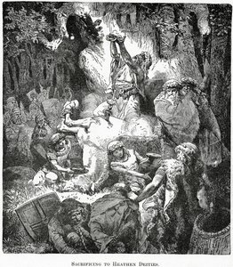 Opferung an heidnische Götter, ca. 1890