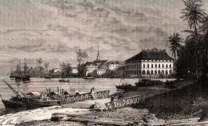 Saigon - Vietnam - Ho-Chi-Minh-Stadt (Ho Chi Minh Stadt) - Gravur in „La France illustree: Geographie, Geschichte, statistische Verwaltung“ von V.-A. Malt-Brown. 1884 von French School