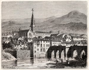 Saint-Antonin-Noble-Val (Saint Antonin Noble Val) - Languedoc-Roussillon-Midi-Pyrenee - Gravur in „France illustree: geographie, histoire, administration statistique“ von V.A. Malt-Brown. 1884 von French School