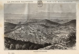 Saint-Etienne - Gravur in „France illustree: Geographie, Geschichte, statistische Verwaltung“ von V.-A. Malt-Brown. 1884 von French School