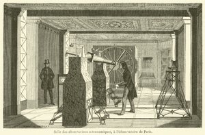 Saal der astronomischen Beobachtungen, im Observatorium von Paris (Gravur) von French School